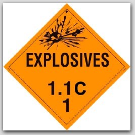 Class 1.1c Explosives Polycoated Tagboard Placards 25/pkg