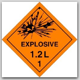 Class 1.2l Explosives Polycoated Tagboard Placards 25/pkg