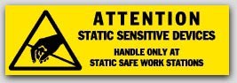5/8x2" Attention Static Devices Military Standard Labels 1000/rl
