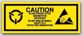 2x5" Attention Electrostatic Sensitive Devices Labels 1000/rl