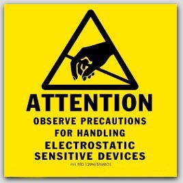 2x2" Attention Electrostatic Sensitive Devices (Anti-static ESD Caution Labels.) 1000/rl