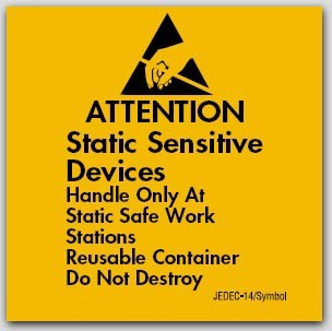 4x4" Attention Static Sensitive Devices Labels 500/rl