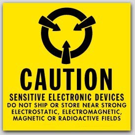 4x4" Caution Sensitive Electronic Devices Labels 500/rl