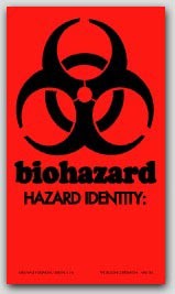 2x3-1/2" Labels Biohazard Hazard Identity 500/rl