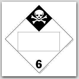 Inhalation Hazard Class 6 Self Adhesive Vinyl Placards 25/pkg