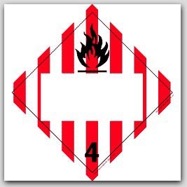 Flammable Solid Class 4 Self Adhesive Vinyl Placards 25/pkg
