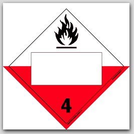 Spontaneously Combustible Class 4 Self Adhesive Vinyl Placards 25/pkg