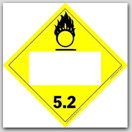 Organic Peroxide Class 5.2 Self Adhesive Vinyl Placards 25/pkg