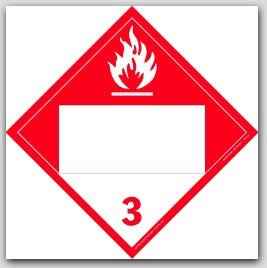Combustible Class 3 Polycoated Tagboard Placards 25/pkg