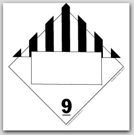 Misc Danagerous Goods Class 9 Self Adhesive Vinyl Placards 25/pkg