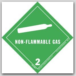 4x4" Class 2 Non-Flammable Gas Vinyl Labels 500/rl
