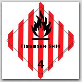 4x4" Class 4 Flammable Solid Vinyl Labels 500/rl