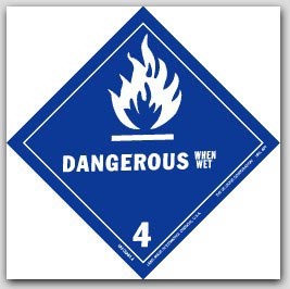4x4" Class 4 Dangerous When Wet Vinyl Labels 500/rl