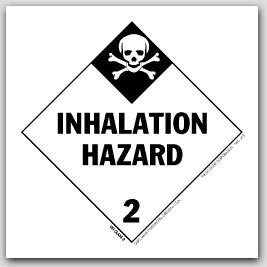 4x4" Class 2 Inhalation Hazard Paper Labels 500/rl