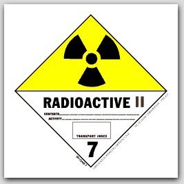 4x4" Class 7 Radioactive 2 Paper Labels 500/rl