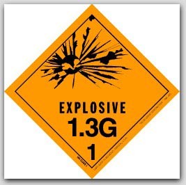 4x4" Class 1.3g Explosives Paper Labels 500/rl