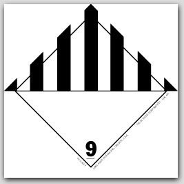 4x4" Class 9 Misc Dangerous Goods Paper Labels 500/rl