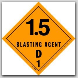 4x4" Class 1.5d Blasting Agents Paper Labels 500/rl