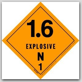 4x4" Class 1.6n Explosives Paper Labels 500/rl