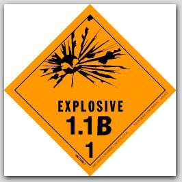 4x4" Class 1.1b Explosives Paper Labels 500/rl