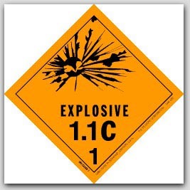 4x4" Class 1.1c Explosives Paper Labels 500/rl