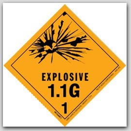 4x4" Class 1.1g Explosives Paper Labels 500/rl
