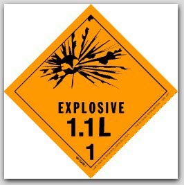 4x4" Class 1.1l Explosives Paper Labels 500/rl