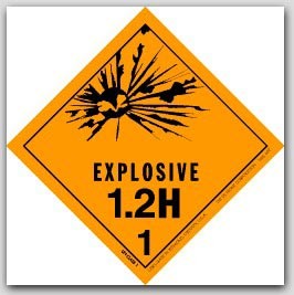 4x4" Class 1.2h Explosives Paper Labels 500/rl