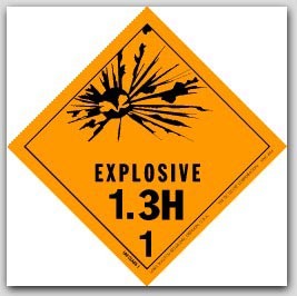 4x4" Class 1.3h Explosives Paper Labels 500/rl
