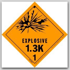 4x4" Class 1.3k Explosives Paper Labels 500/rl