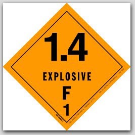 4x4" Class 1.4f Explosives Paper Labels 500/rl