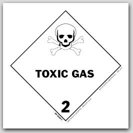 4x4" Class 2 Toxic Gas Paper Labels 500/rl