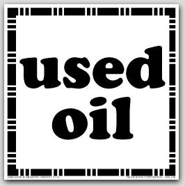 6x6" Used Oil Vinyl Labels 100/pkg