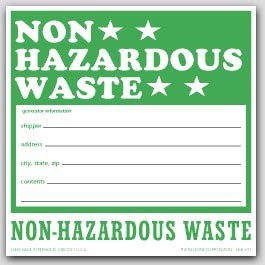 6x6" Non Hazardous Waste Vinyl Labels 100/pkg