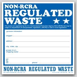6x6" Non RCRA Regulated Waste Vinyl Labels 100/pkg