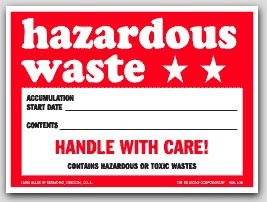 6x6" Hazardous Waste Vinyl Labels 100/pkg