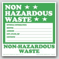 6x6" Non Hazardous Waste Vinyl Labels 100/pkg