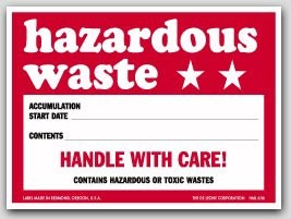 4x6" Hazardous Waste Paper Labels 100/pkg