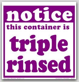 6x6" Notice Container Triple Rinsed Vinyl Labels 100/pkg