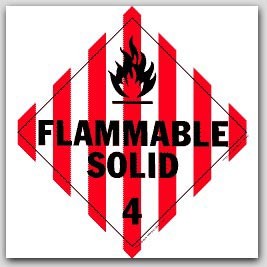Flammable Solid Class 4 Self Adhesive Vinyl Placards 25/pkg
