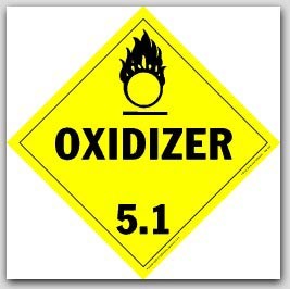 Oxidizer Class 5.1 Polycoated Tagboard Placards 25/pkg