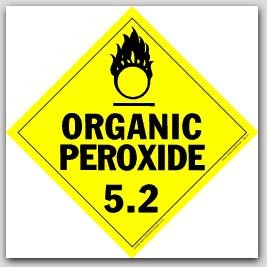 Organic Peroxide Class 5.2 Self Adhesive Vinyl Placards 25/pkg