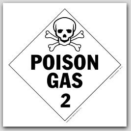 Poison Gas Class 2 Polycoated Tagboard Placards 25/pkg