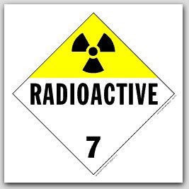 Radioactive Class 7 Self Adhesive Vinyl Placards 25/pkg