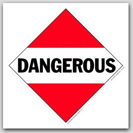 Dangerous Self Adhesive Vinyl Placards 25/pkg