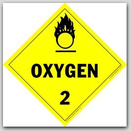 Oxygen Class 2 Polycoated Tagboard Placards 25/pkg