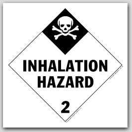Inhalation Hazard Class 2 Polycoated Tagboard Placards 25/pkg