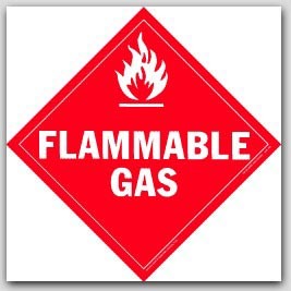 Flammable Gas Class 2 Polycoated Tagboard Placards 25/pkg