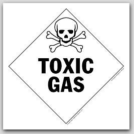 Toxic Gas Class 2 Polycoated Tagboard Placards 25/pkg