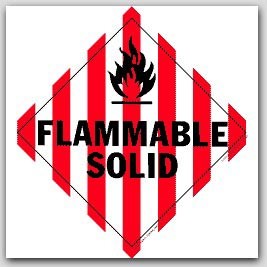 Flammable Solid Class 4 Polycoated Tagboard Placards 25/pkg